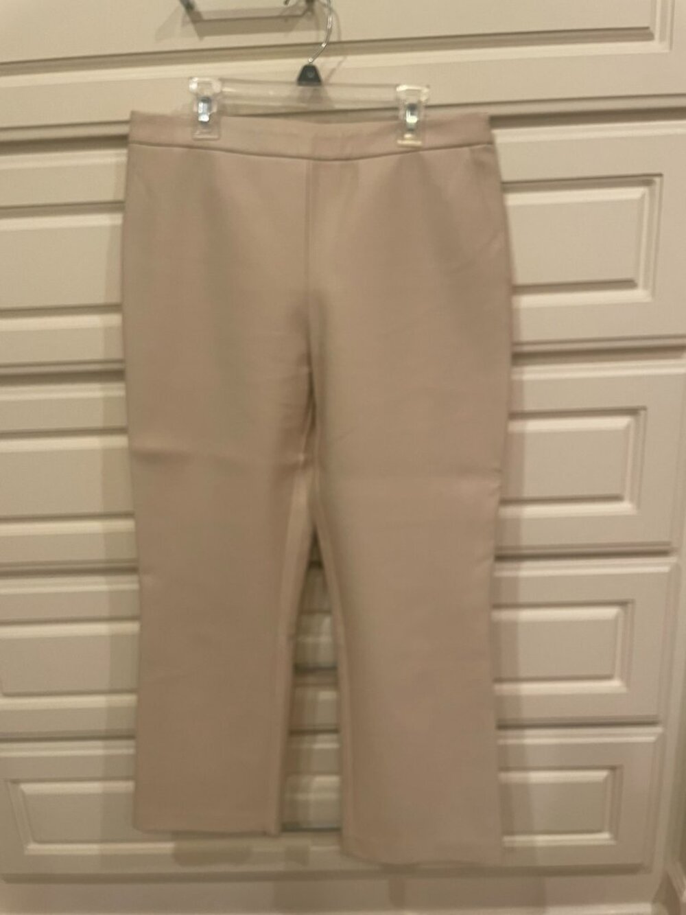 Cream/light tan faux leather pants, size M